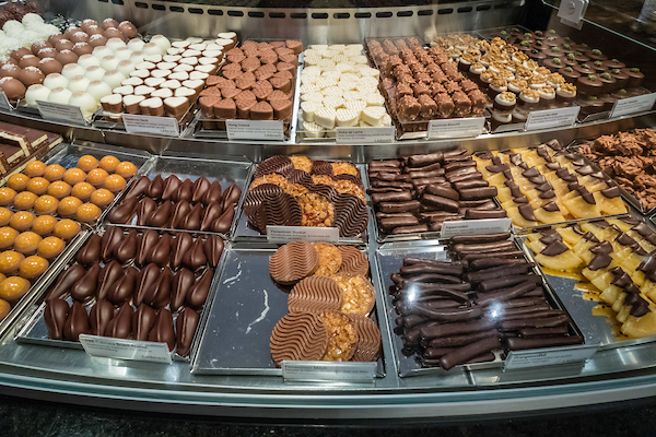 History of chocolate: a shop in Grindelwald, Switzerland