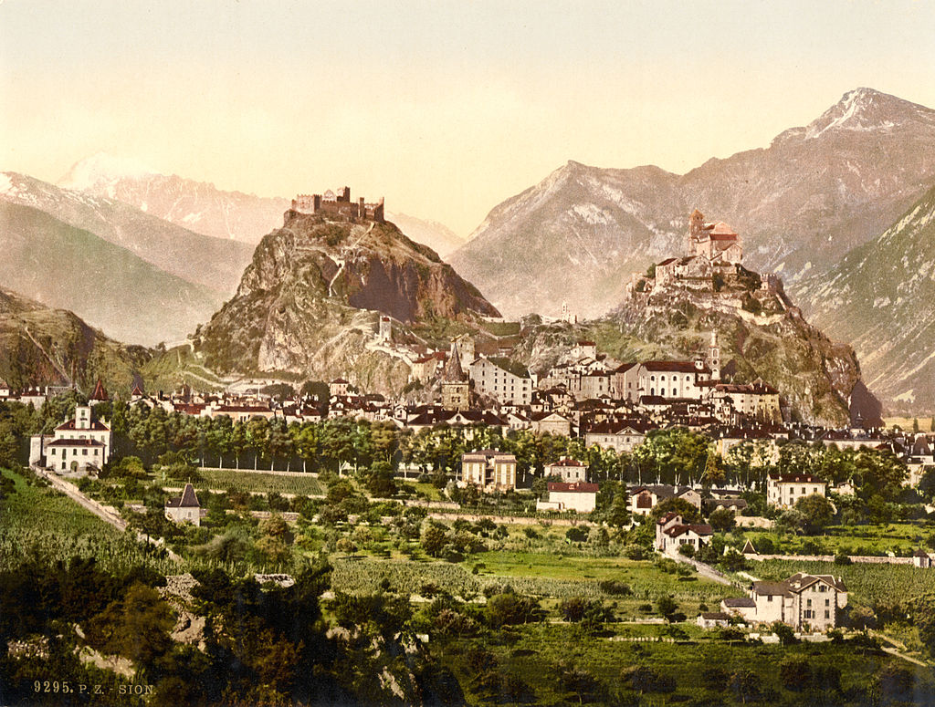 Vintage postcard, Sion