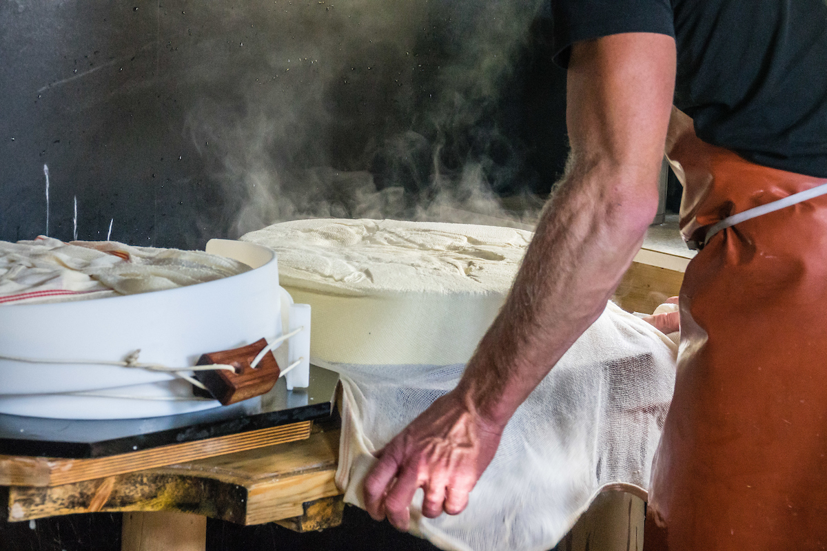 Swiss food: cheese-making at a small farm near Grindelwald
